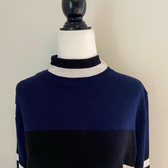 Zara Color Block Mock neck Cropped Knit Sweather - Picture 2 of 7